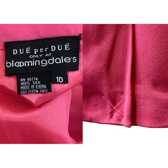 Vintage 90s Y2K NWT Bloomingdale's Pink Silk Pencil Skirt | 10 W 28 - 31" - Picture 2 of 10